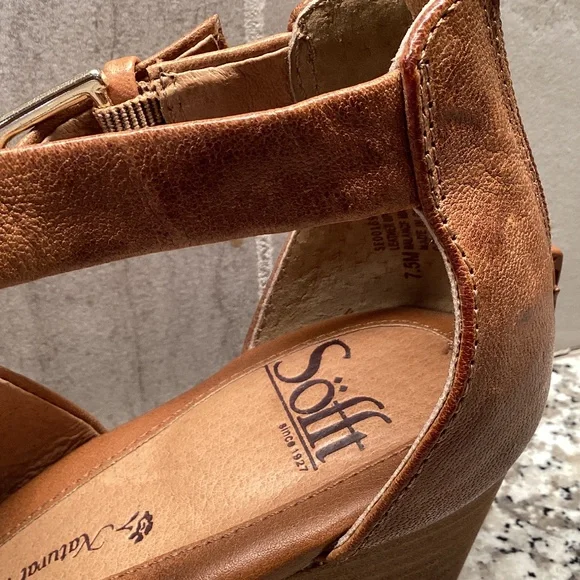 Sofft Tan Leather Sandals Size 7.5 - Picture 6 of 8